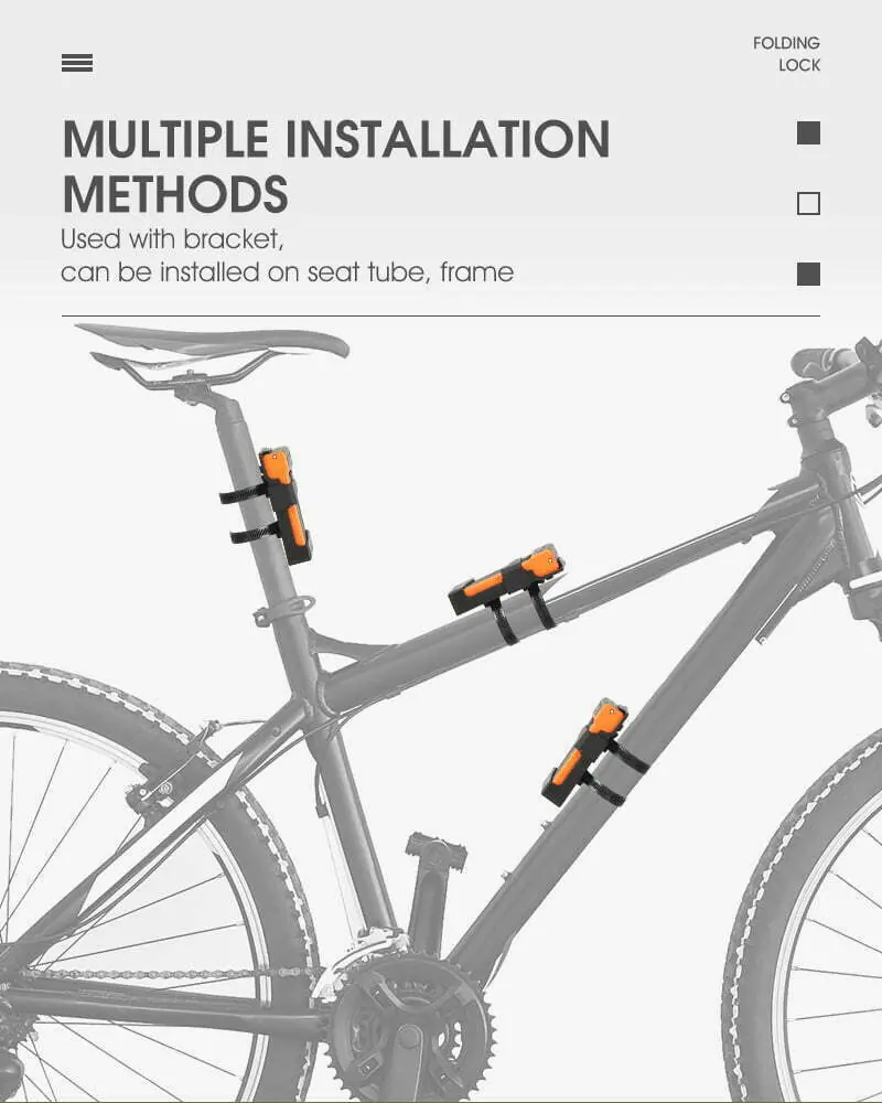 WEST BIKING Foldable Bicycle Lock Security Anti-theft Cycling Lock MTB Road Bicycle Accessories Scooter Electric Bike Chain Lock