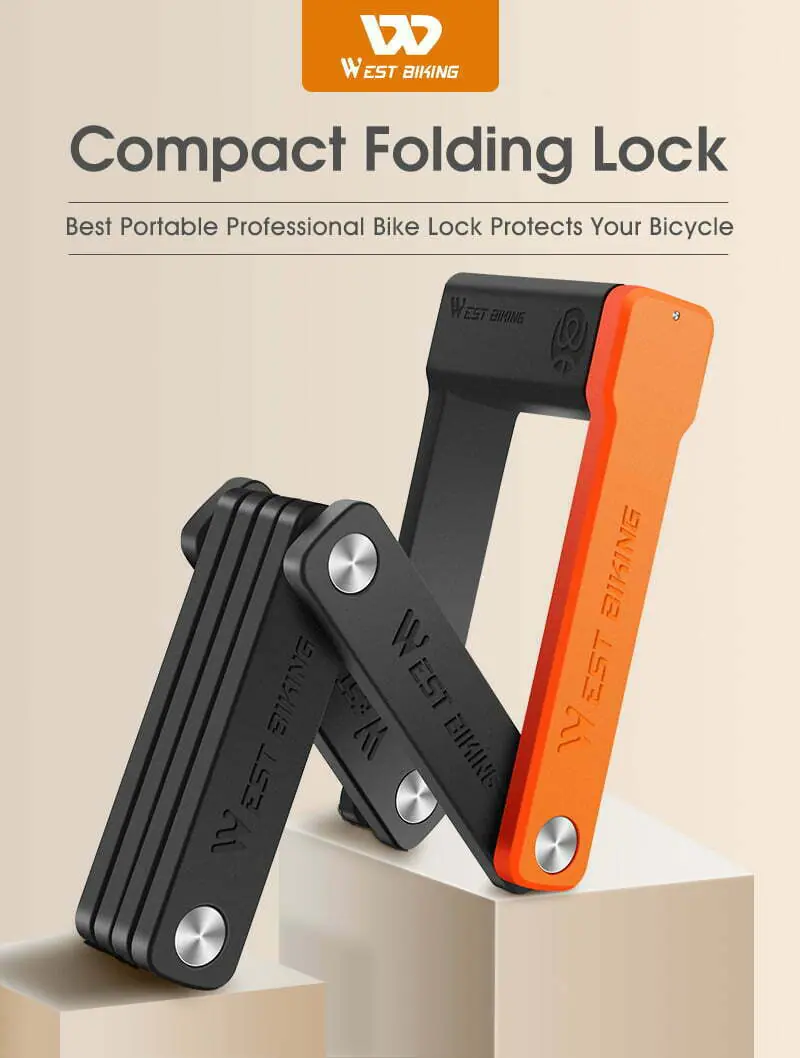 WEST BIKING Foldable Bicycle Lock Security Anti-theft Cycling Lock MTB Road Bicycle Accessories Scooter Electric Bike Chain Lock
