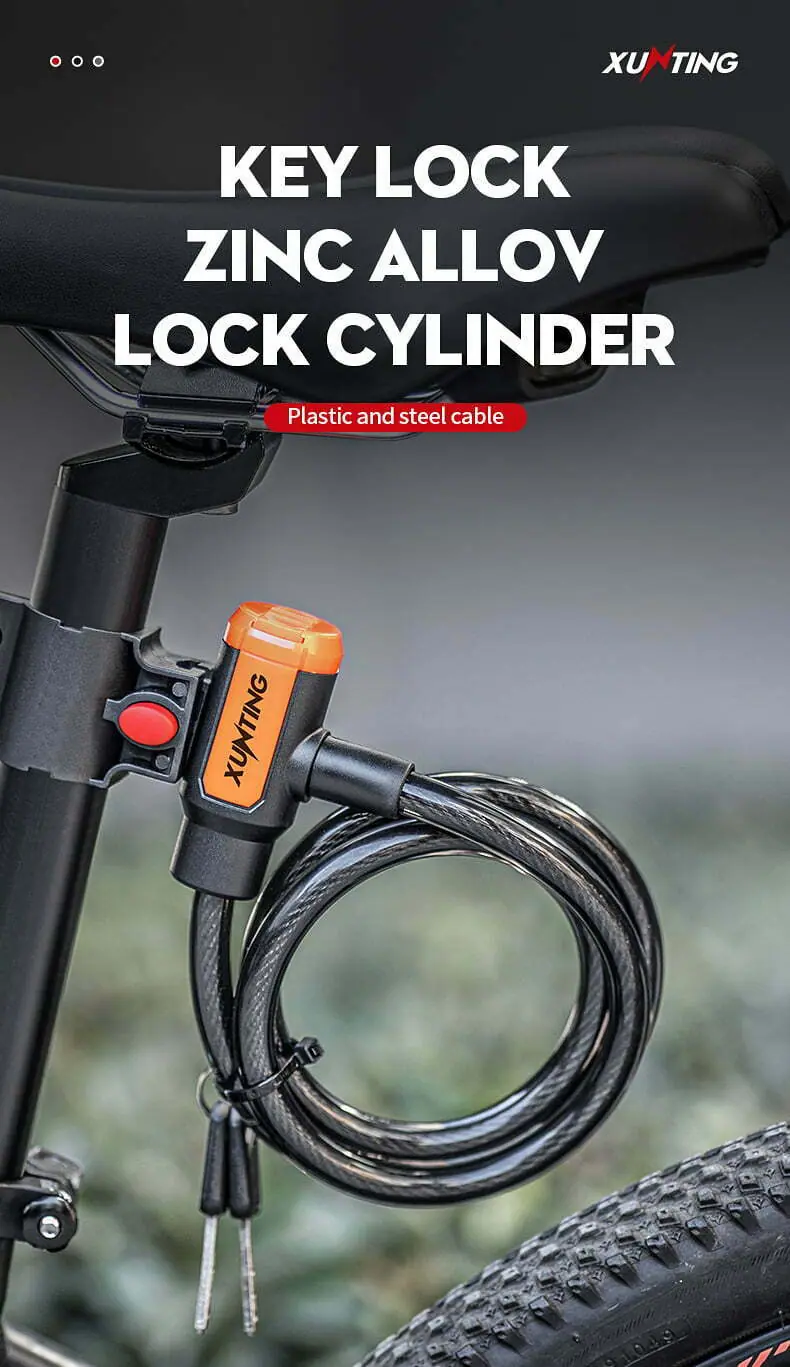 Xunting Mountain Bike Cable Lock Key Electric Password Fixed Anti-Theft Steel Bicycle Lock Bike Accessories Candado Bicicleta