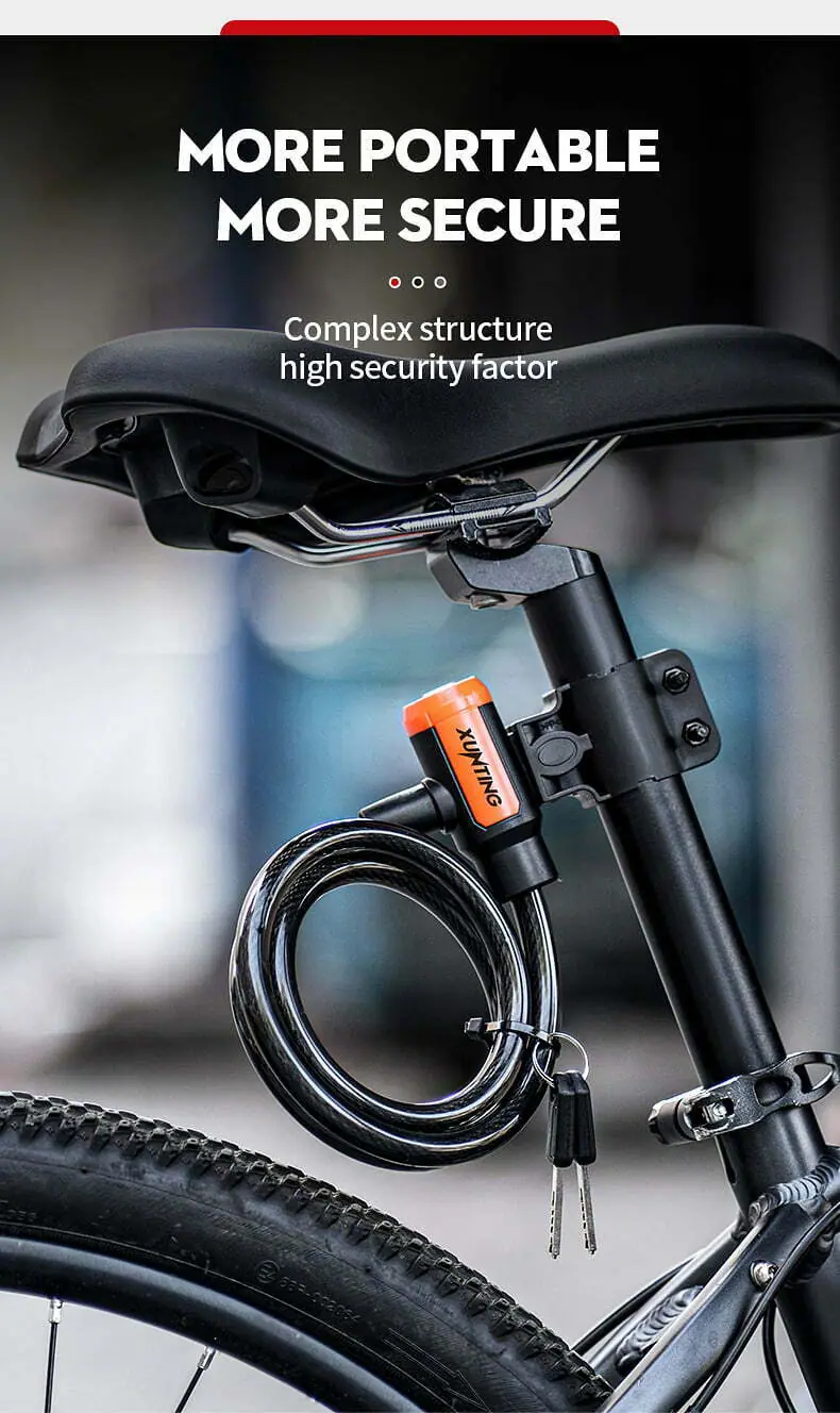 Xunting Mountain Bike Cable Lock Key Electric Password Fixed Anti-Theft Steel Bicycle Lock Bike Accessories Candado Bicicleta