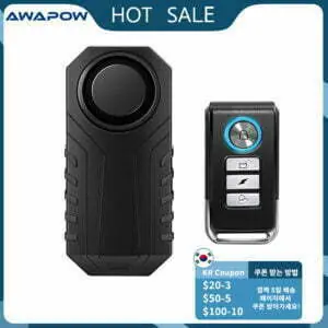 Awapow Waterproof Bike Motorcycle Electric Bicycle Security Anti Lost Wireless Remote Control Vibration Detector Alarm