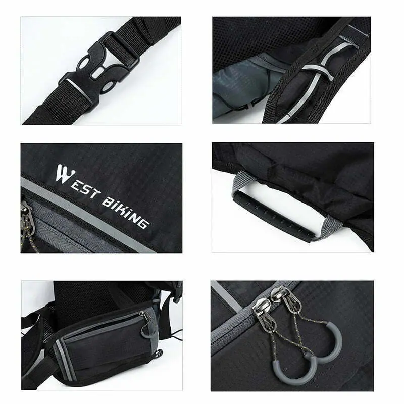 WEST BIKING Bicycle Bike Bags 10L Portable Waterproof Road Cycling Water Bag Outdoor Sport Climbing Pouch Hydration Backpack