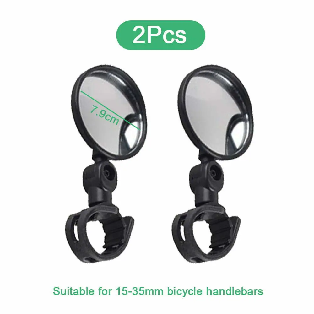 1/2PCS Universal Bicycle Rearview Mirror Adjustable Rotate Wide-Angle Cycling Handlebar Rear View for MTB Road Bike Accessories