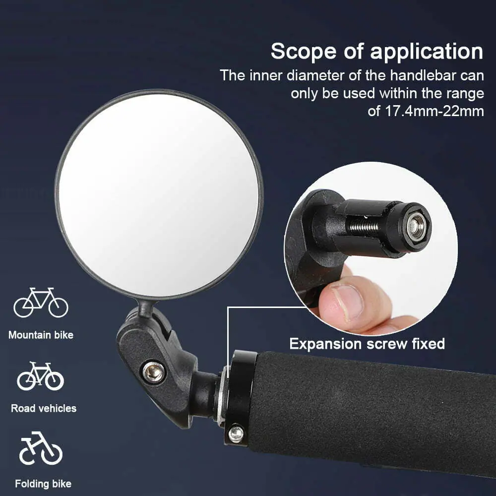 1/2PCS Universal Bicycle Rearview Mirror Adjustable Rotate Wide-Angle Cycling Handlebar Rear View for MTB Road Bike Accessories