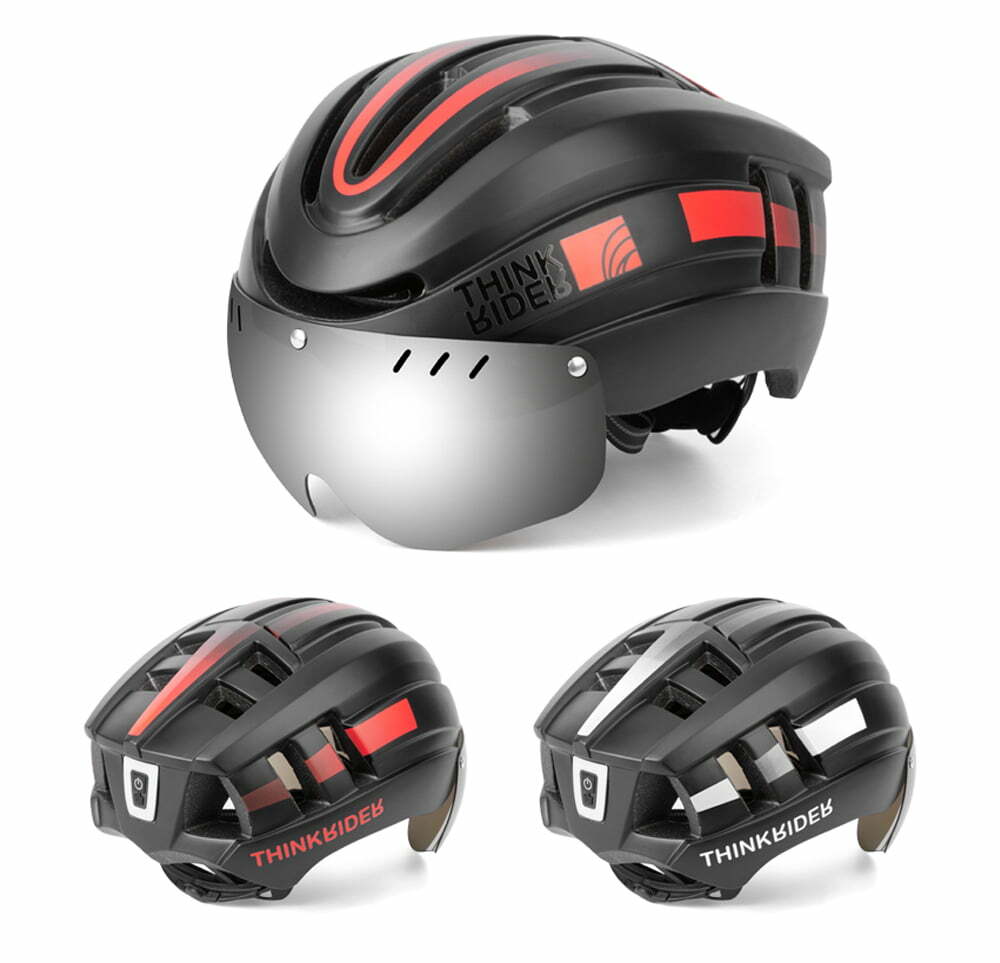 PROMEND Bicycle Helmet LED Light Rechargeable Intergrally-molded Cycling Helmet Mountain Road Bike Helmet Sport Safe Hat For Man