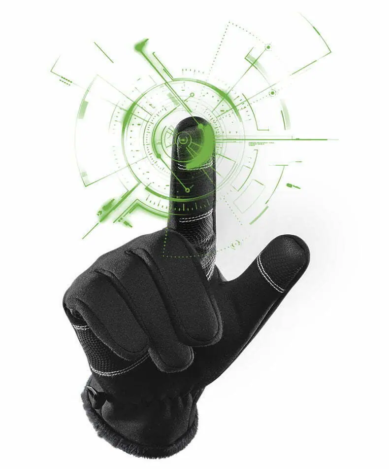 ROCKBROS Winter Gloves Bicycle Gloves Windproof Waterproof Gloves Warm Fleece Cycling Gloves Motorcycle Gloves Skiing Gloves Bik