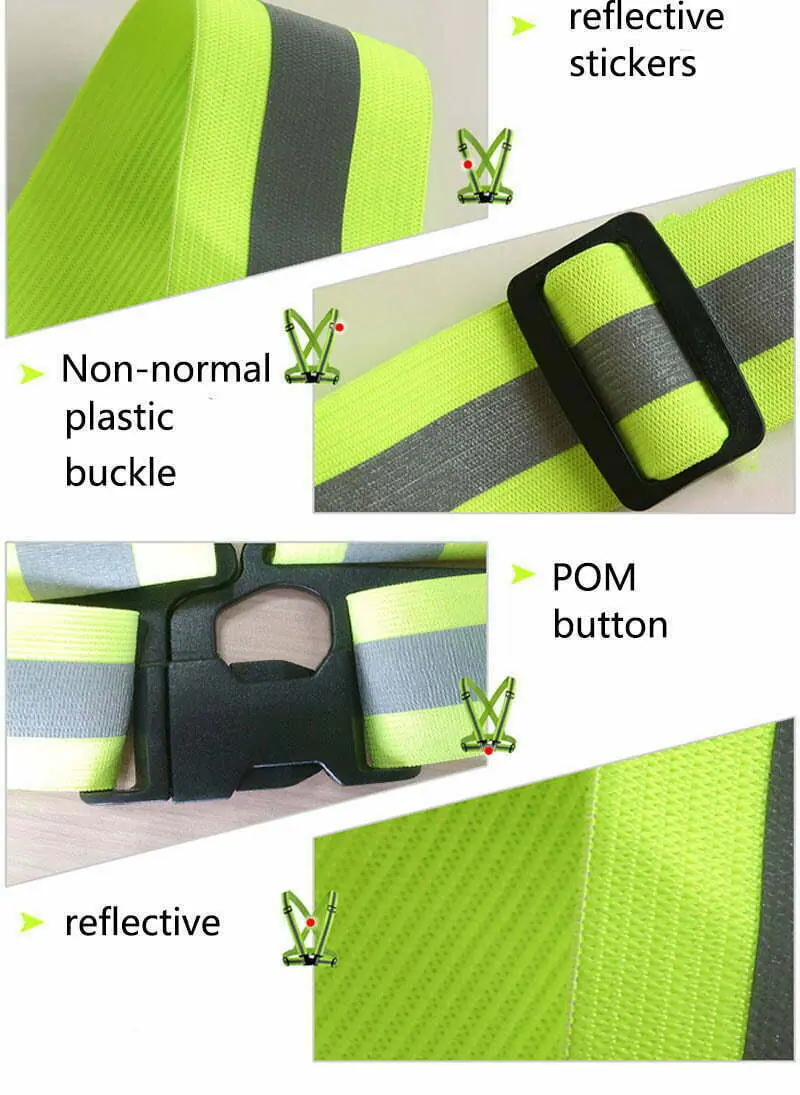 Highlight Reflective Straps Night Work Security Running Cycling Safety Reflective Vest High Visibility Reflective Safety Jacket