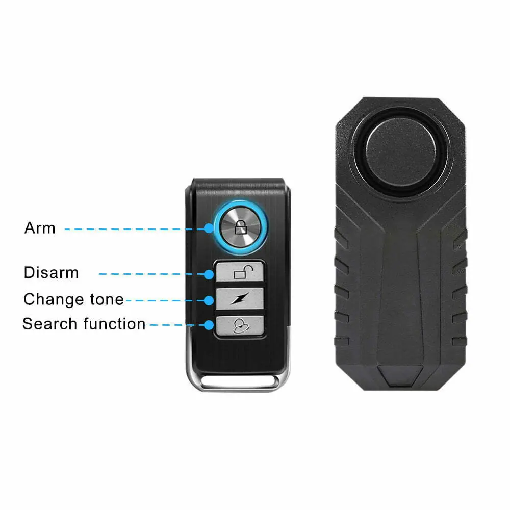 Awapow Waterproof Bike Motorcycle Electric Bicycle Security Anti Lost Wireless Remote Control Vibration Detector Alarm