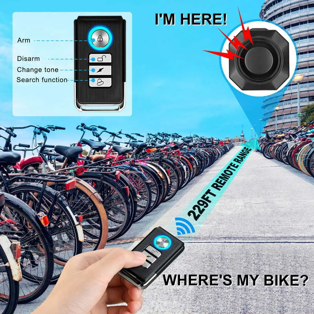Elecpow Wireless Waterproof Bike Vibration Alarm USB Charging Remote Control Motorcycle Electric Bicycle Security Burglar Alarm Elecpow Wireless Waterproof Bike Vibration Alarm USB Charging Remote Control Motorcycle Electric Bicycle Security Burglar Alarm