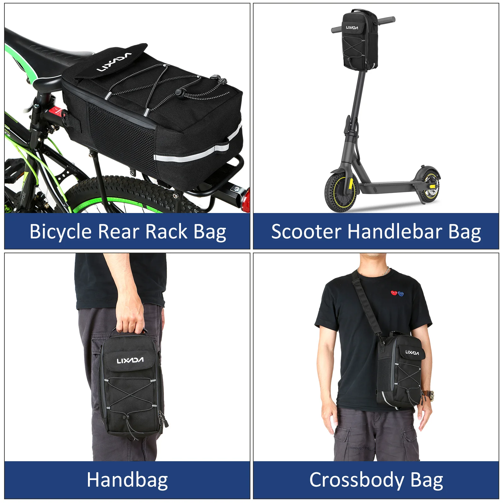 Bike Trunk Bag 7L Bicycle Bag Water Resistant Bike Rack Bag with Waterproof Rain Cover bycicle bag