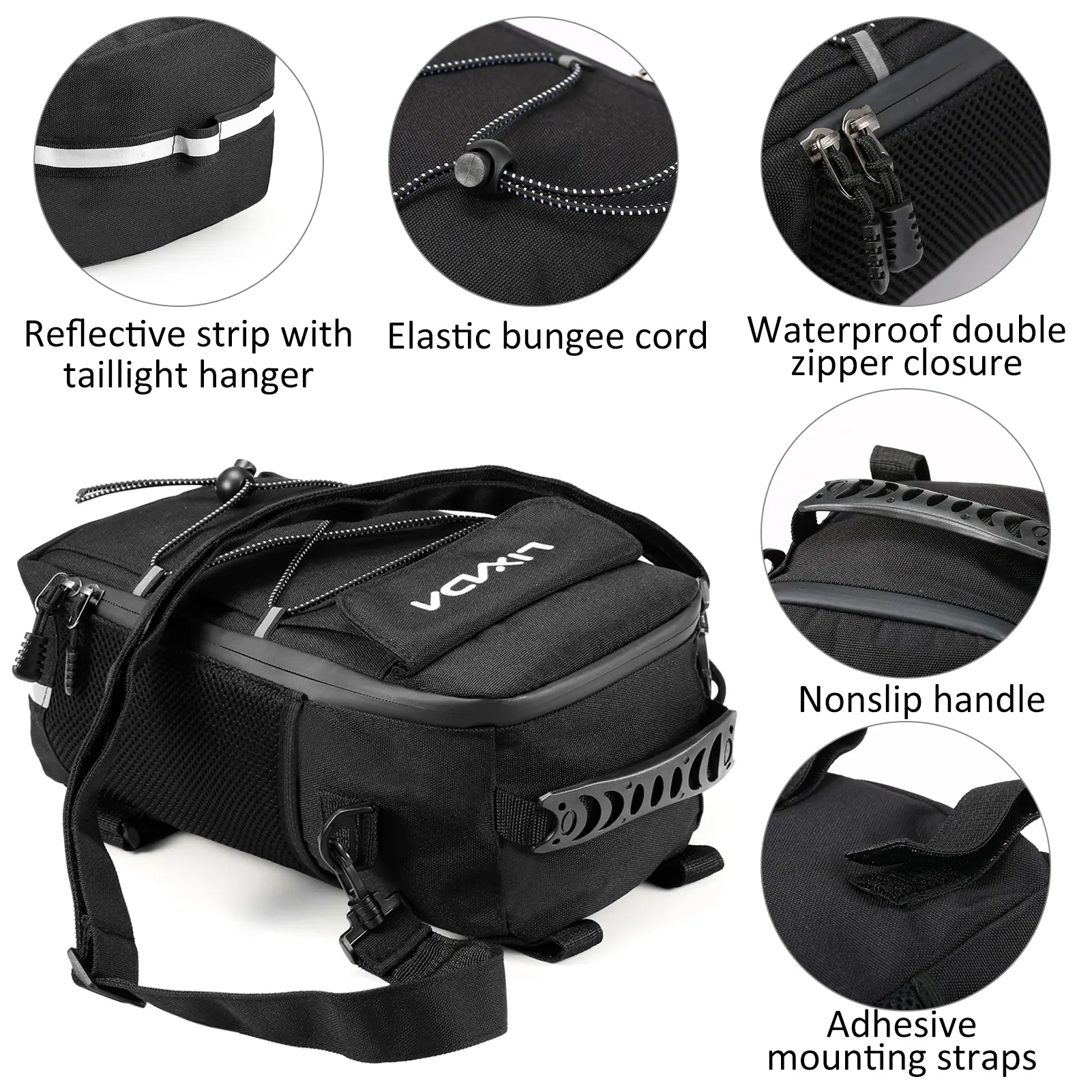 Bike Trunk Bag 7L Bicycle Bag Water Resistant Bike Rack Bag with Waterproof Rain Cover bycicle bag