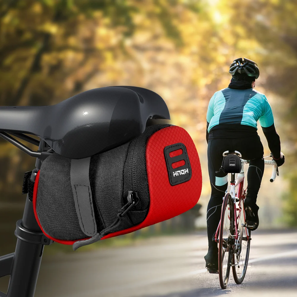 HNQH Nylon Saddle Bag Waterproof Storage Bike Bag Seat Cycling Tail Rear Pouch Bag Saddle Bicycle Accessories Bolsa Bicicleta
