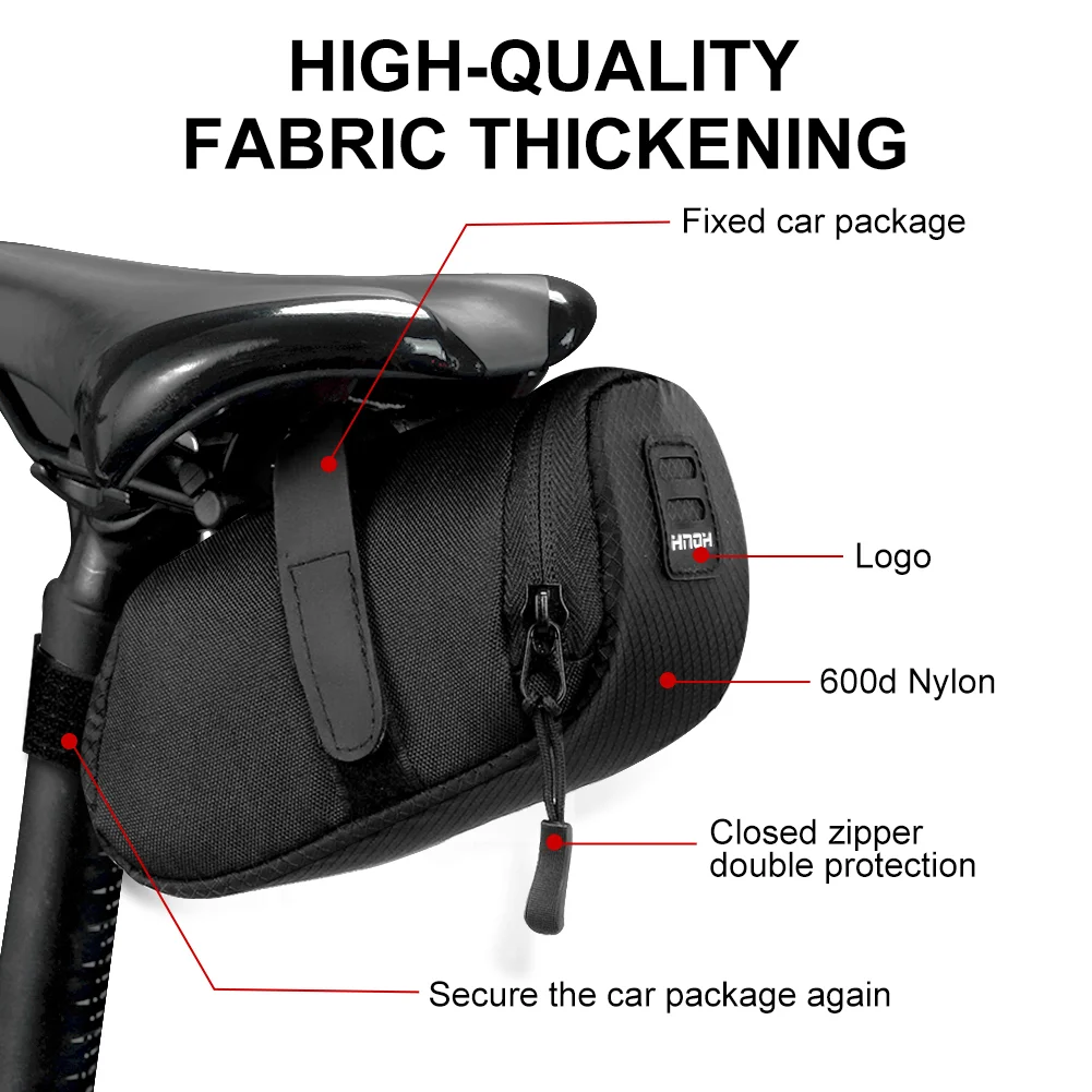 HNQH Nylon Saddle Bag Waterproof Storage Bike Bag Seat Cycling Tail Rear Pouch Bag Saddle Bicycle Accessories Bolsa Bicicleta