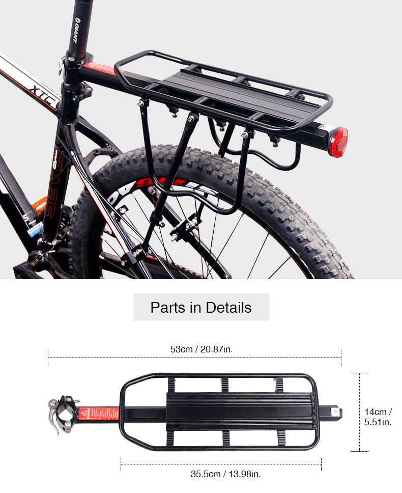 Deemount Bicycle Luggage Carrier Cargo Rear Rack Shelf Cycling Bag Stand Holder Trunk Fit 20-29'' Mtb &4.0''  Fat Bike