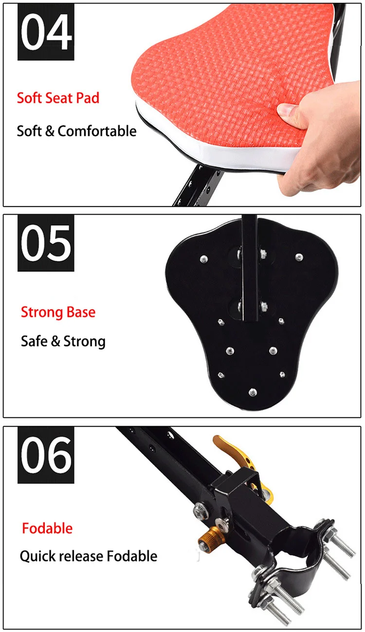 Electr Scooter Front Kids Seat Bike Bicycle Child Saddle Foldable Universal Baby Safe Chair for Skateboard Escooter Accessories Electr Scooter Front Kids Seat Bike Bicycle Child Saddle Foldable Universal Baby Safe Chair for Skateboard Escooter Accessories