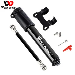 WEST BIKING Hand Mini Bicycle Pump - Tire Air Inflator Schrader Presta Valve Ball Needle Hose MTB Accessories Portable