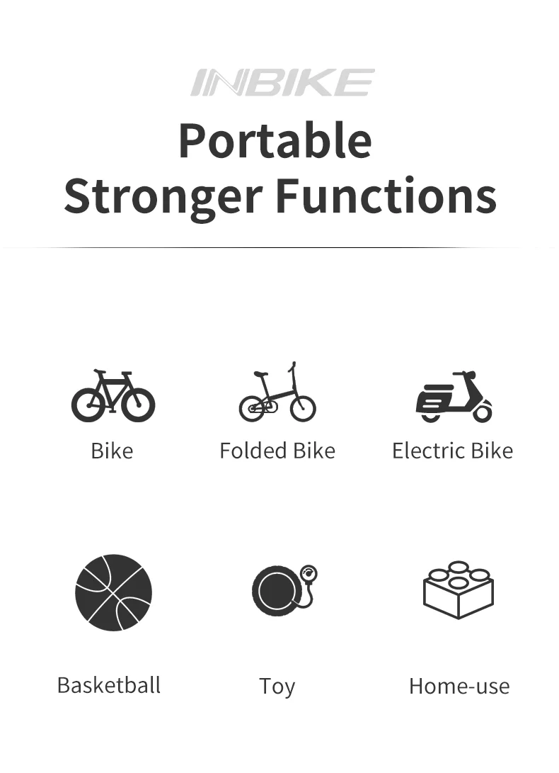 INBIKE Portable Bicycle Pump Mini Hand Pump Cycling Air Pump Ball Toy Tire Inflator Schrader Presta MTB Mountain Bike Pump IQ310